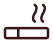Smoking cigarette icon on black background.